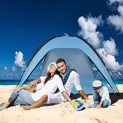 3-4 человек шатра солнцезащитного крема пляжа полиэстера серебряное покрытое Rainproof на открытом воздухе